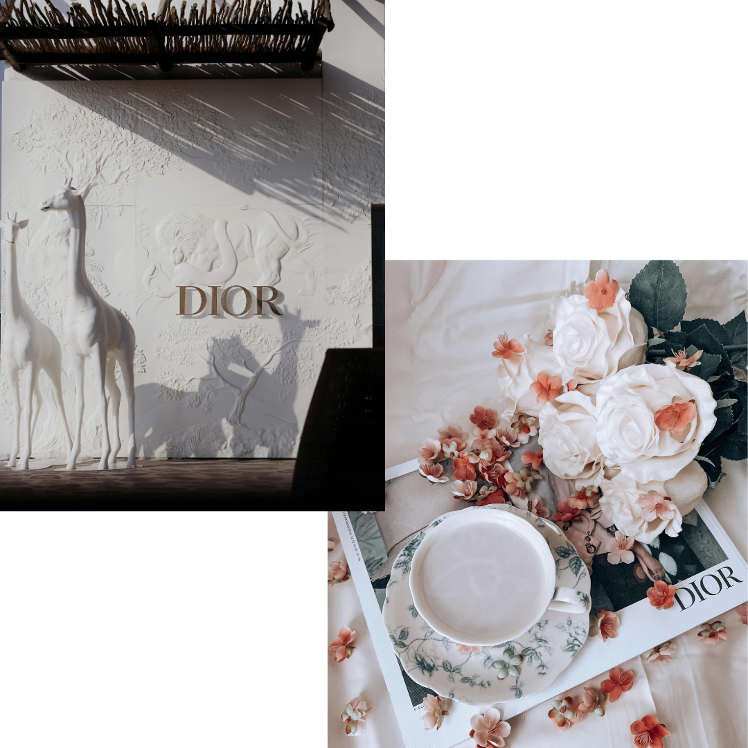 Dior Storefront and home decor with flowers