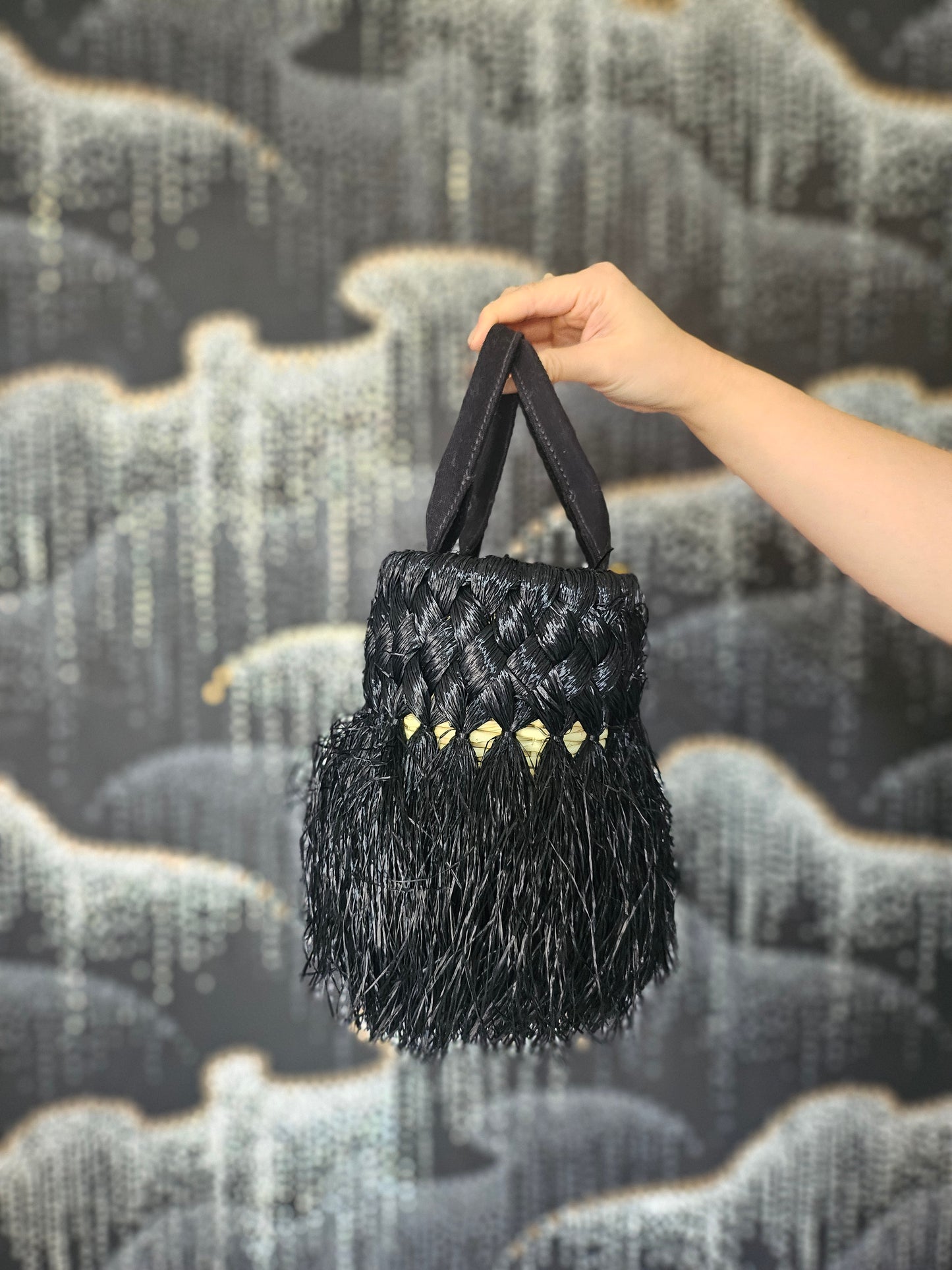 Prada Fringed Raffia Satchel