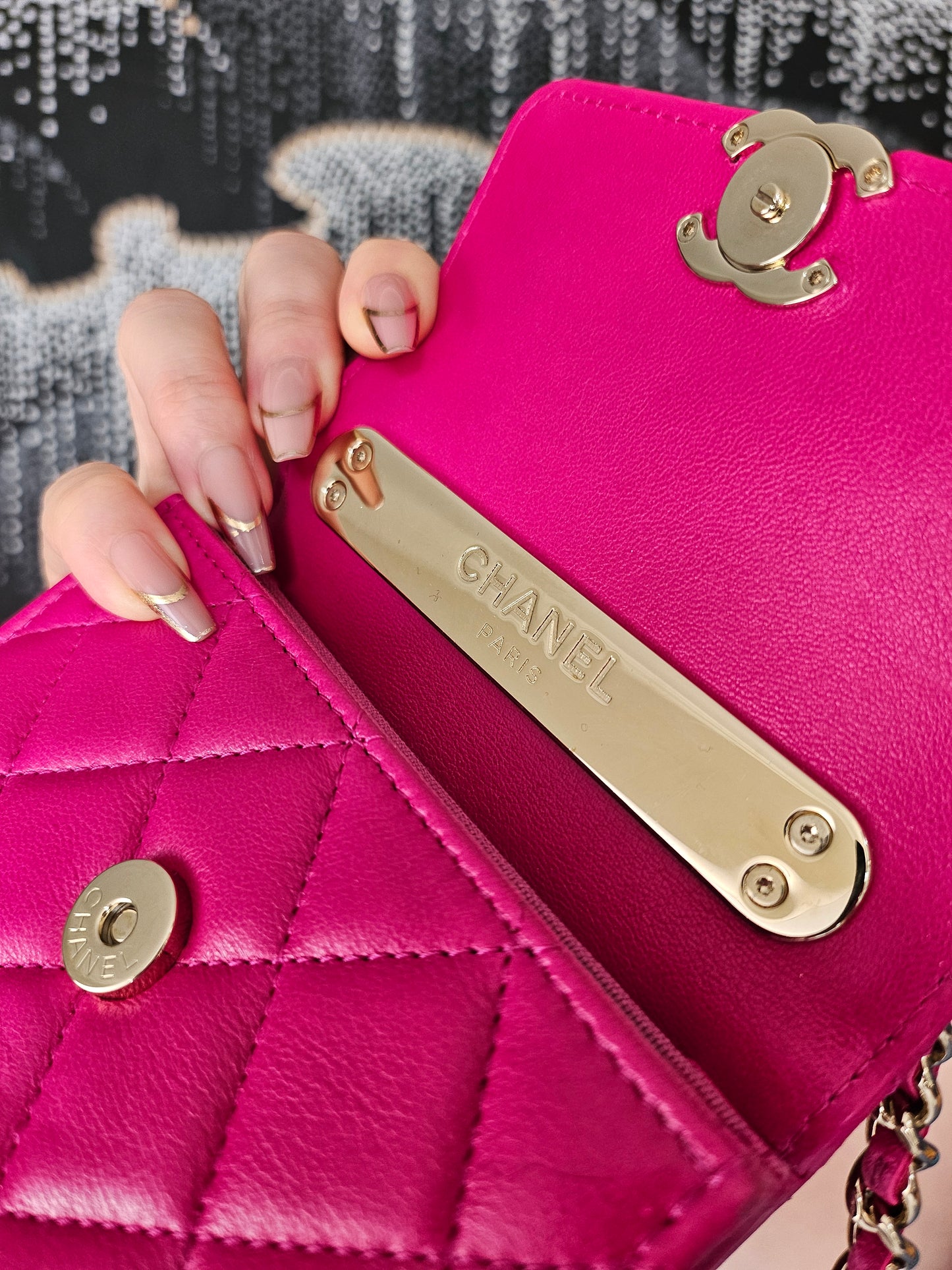 Chanel Fuchsia Mini Trendy CC