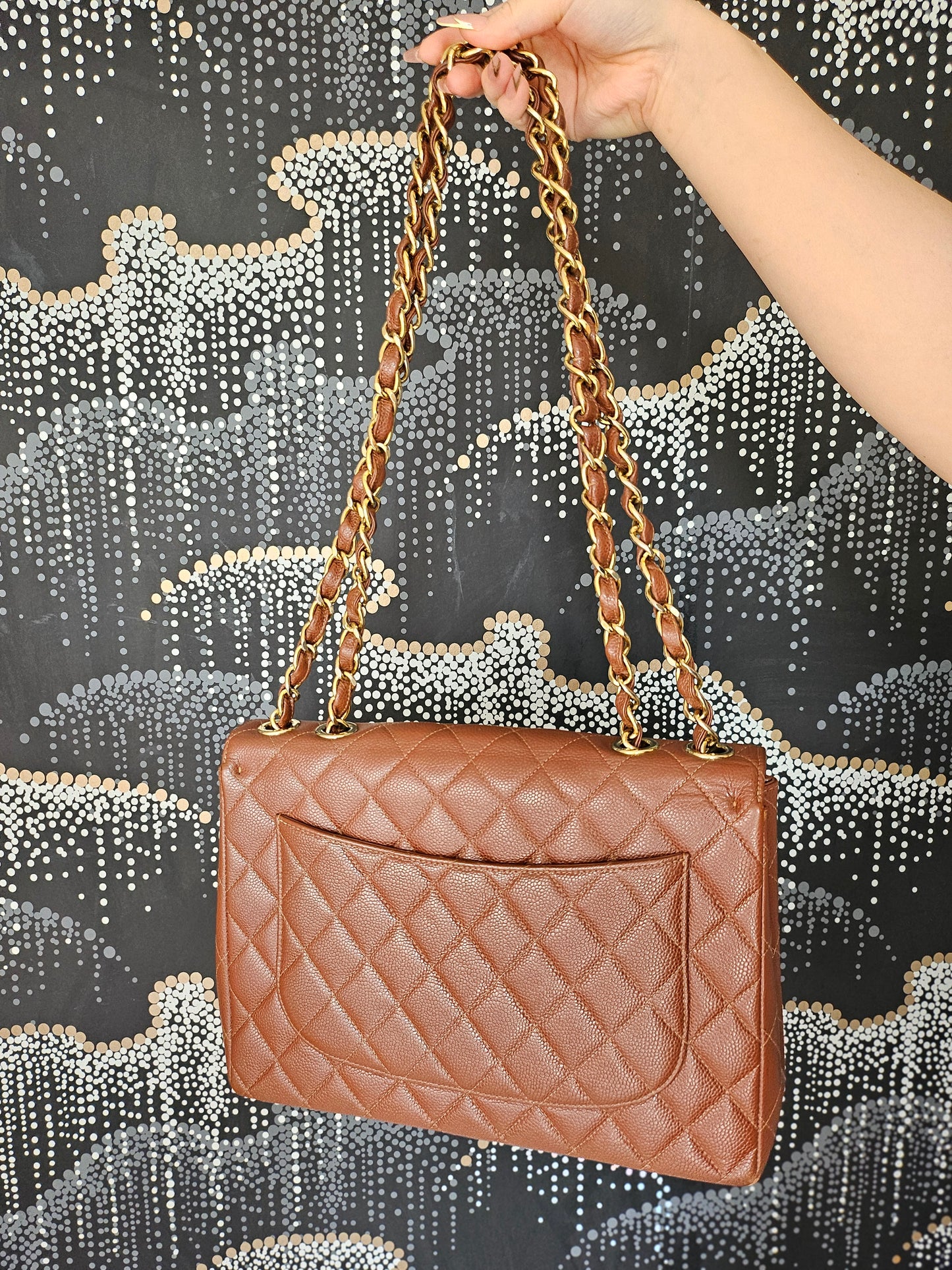 Chanel Series 6 (2000-2002) Brown Caviar Maxi Flap Bag