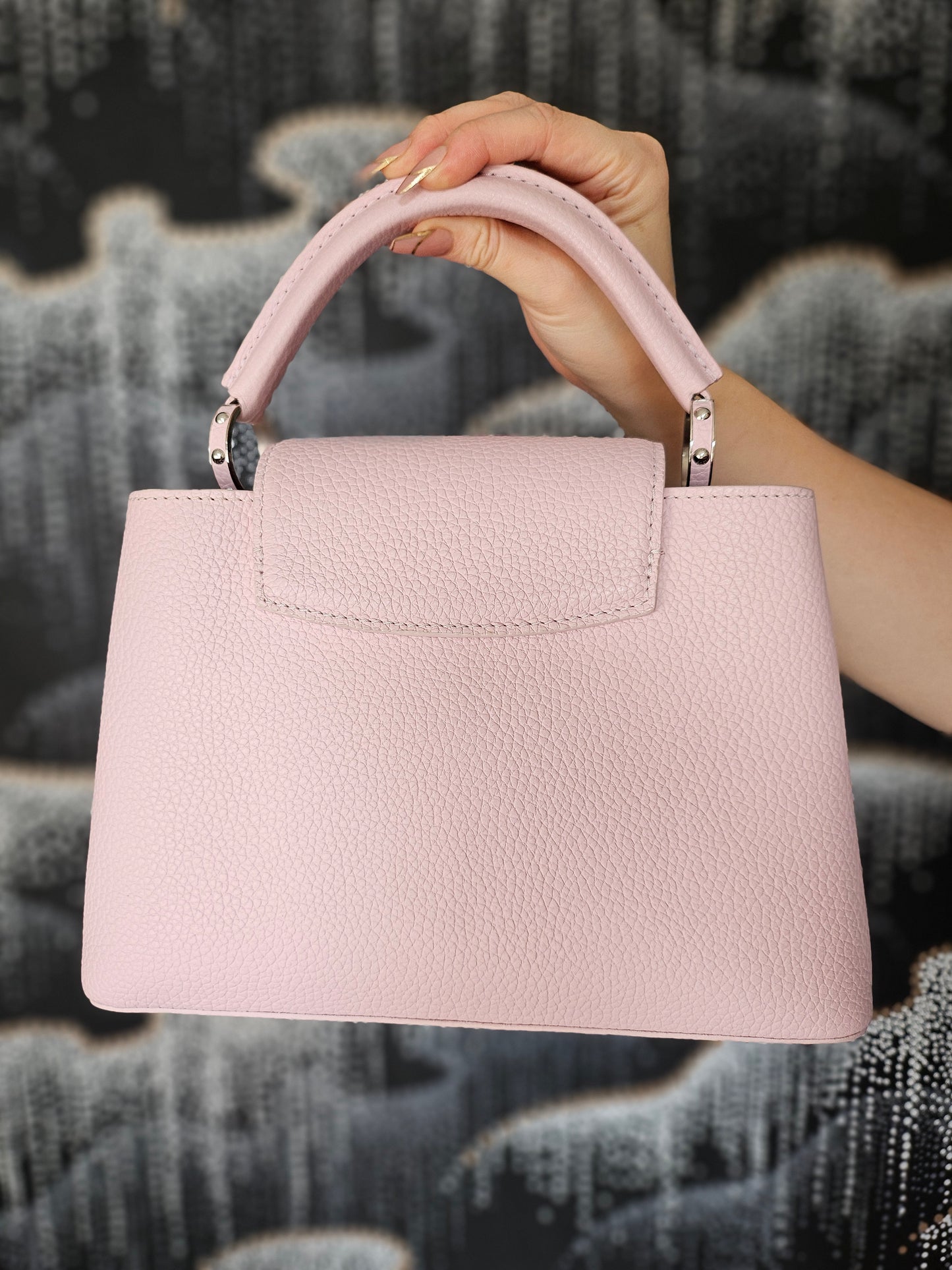 Louis Vuitton 2019 Powder Pink Capucines with Flowers