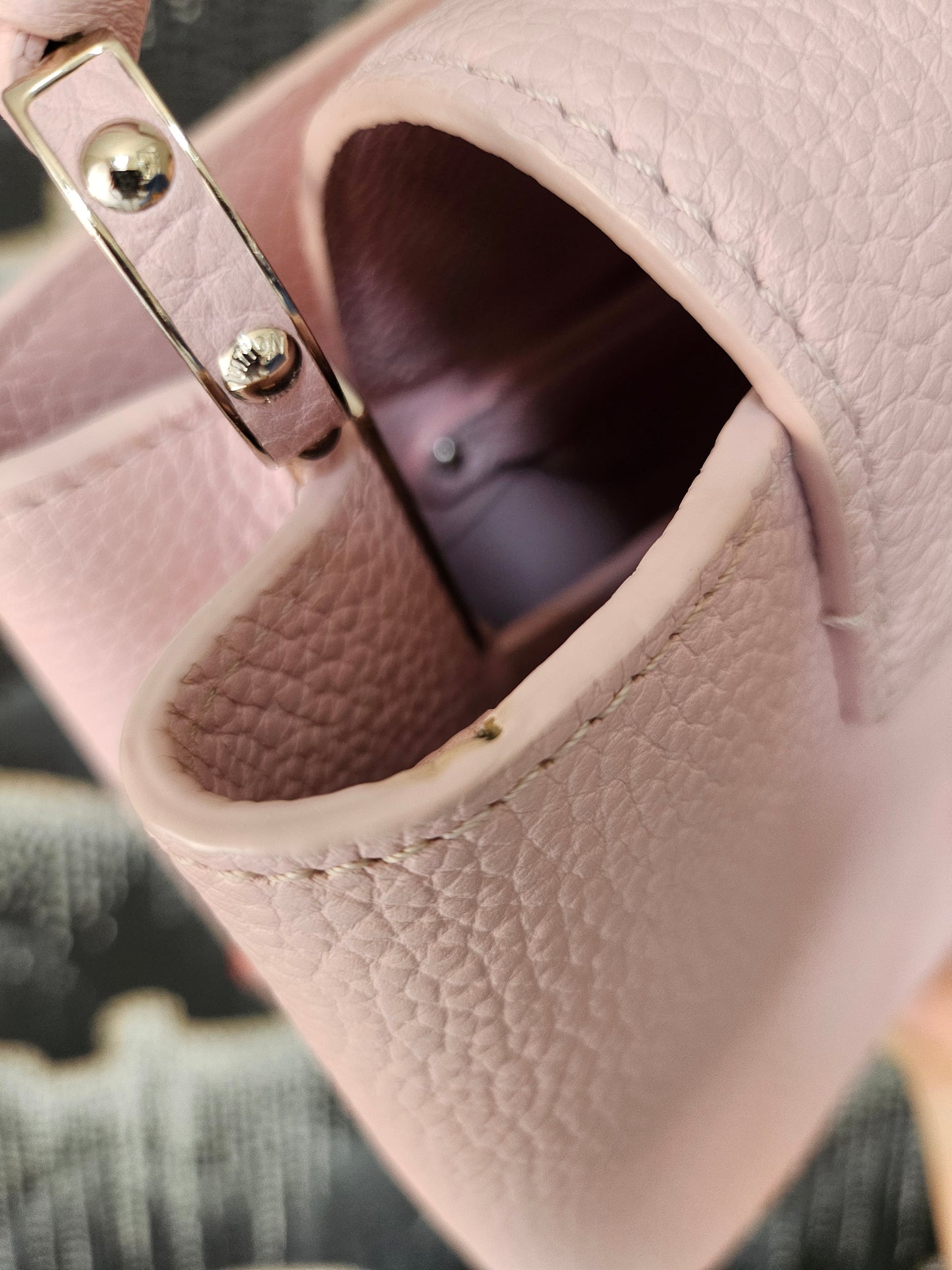 Louis Vuitton 2019 Powder Pink Capucines with Flowers