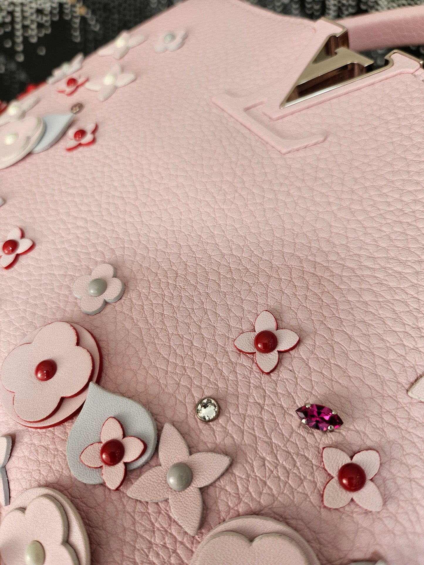 Louis Vuitton 2019 Powder Pink Capucines with Flowers